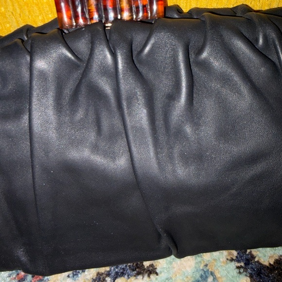 Louise Et Cie Loni Leather Clutch Bag in Black. Retail $348 - Picture 6 of 13